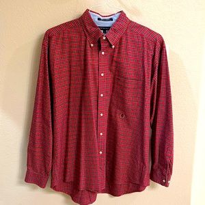 Tommy Hilfiger long sleeved button down Green/Red plaid XL